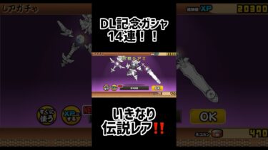【にゃんこ大戦争】DL記念ガシャで伝説レア‼️※初心者です🔰🔰#にゃ#にゃんこ #にゃんこ大戦争初心者