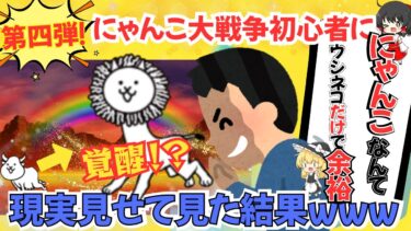 第四弾！！　ウシネコが最強だと思っている初心者に現実見せて見た結果ｗｗｗ　＃にゃんこ大戦争　＃初心者　＃最強