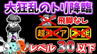 【にゃんこ大戦争】飛脚なし！大狂乱のトリ降臨（蝶！猪鹿鳥）を本能なしレベル30以下で攻略！【The Battle Cats】