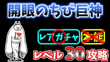 【にゃんこ大戦争】開眼のちび巨神ネコ襲来！（ちび巨神ネコ進化への道）を本能なし低レベルで攻略！【The Battle Cats】