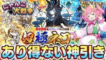 【にゃんこ大戦争】嘘でしょ！？超極ネコ祭であり得ないほどの「神引き」をしてしまいました…！黒ルナーシャ狙いで引きまくった結果がヤバすぎる！ゆっくり実況 part63