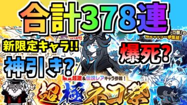 【にゃんこ大戦争】新限定キャラ追加！超極ネコ祭378回引くと神引き？爆死？おまけ福引チケットまで我慢できずに引いちゃいました【The Battle Cats】