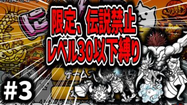 【にゃんこ大戦争】限定、伝説レア禁止、レベル30以下縛りにゃんこ大戦争 #3