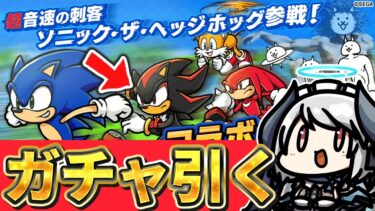 【#にゃんこ大戦争】確定キタ！シャドウ狙ってソニックガチャ引く！！！【 #あくまメリル 】