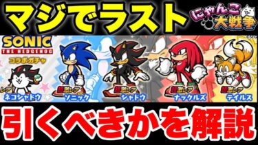 ソニックコラボガチャラストチャンスやぜ！最後に回すべきかを解説！　#にゃんこ大戦争　#battlecats
