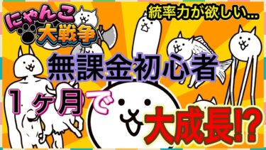 【にゃんこ大戦争】無課金初心者が皆さんに助けてもらいながら１ヶ月間頑張った結果 統率力が全然足りないよー【無課金ゲーム実況】10