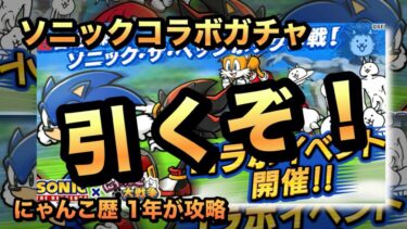 【ソニックコラボガチャ】超激レア3体が当たり!?超激レア確定で最速キャラのソニック、シャドウを狙ってみた［にゃんこ大戦争］